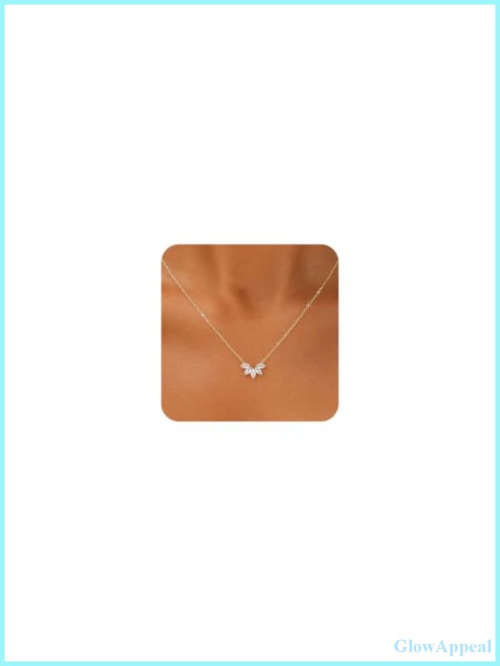 Dainty Layered Necklace Set 14K Gold Plated Cubic Zirconia Pendant for Women